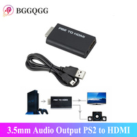 Przenośny konwerter audio-wideo PS2 na HDMI 480i/480p/576i z wyjściem Audio 3.5mm obsługuje wszystkie tryby wyświetlania PS2 PS2 na HDMI 1